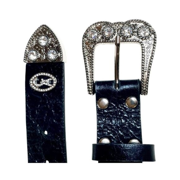 Christine Alexander Swarovski Leather Belt With Silver Buckle & Accents main image 4